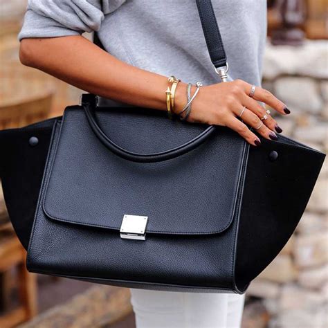 celine trapeze bag navy blue|Celine shopper bag.